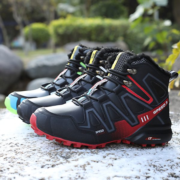 Winter Outdoors Snow Boots High-top Velvet Thermal Off-road Thickened Lightweight Mountaineering Men's Cotton Shoes - Image 4