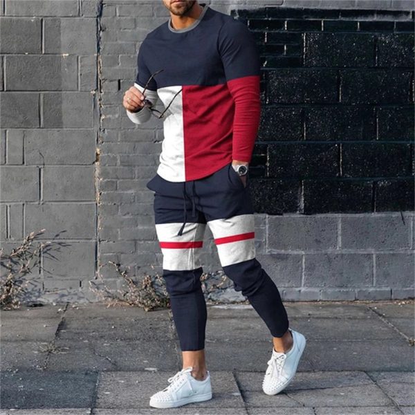 Men's 3D Digital Printing Loose Casual Long Sleeves Trousers Suit - Image 10