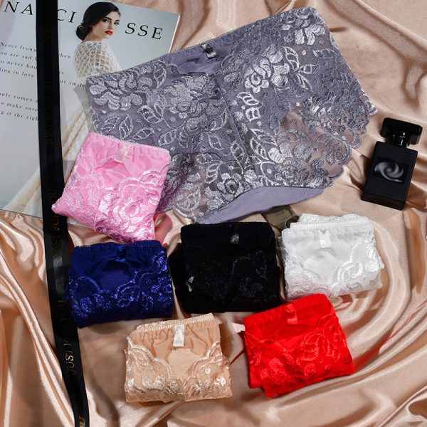 Lace Underwear Back Hollow Bow Design Sexy Oily Egg Mold Bag Physiological Triangle Shorts - Image 3