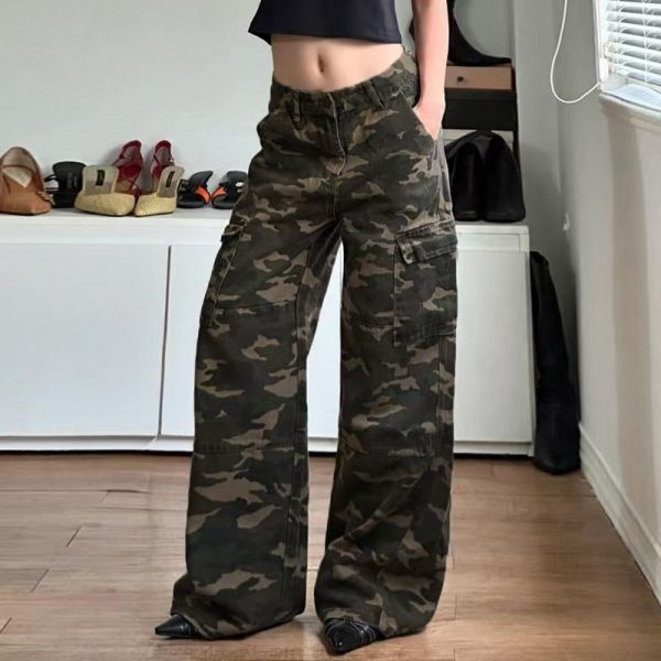 Loose Camouflage Workwear With Pocket Jeans - Image 3