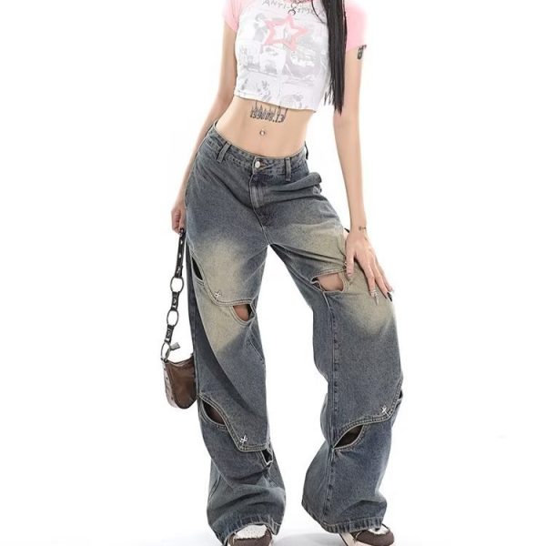 Fashion Retro Wide Leg Jeans For Women - Image 4