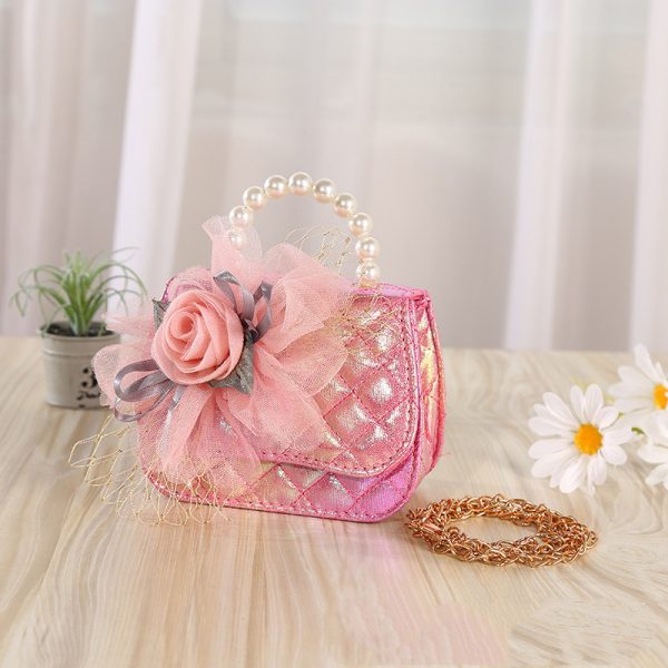 Flower Knitted Pearl Portable Diagonal Bag - Image 2