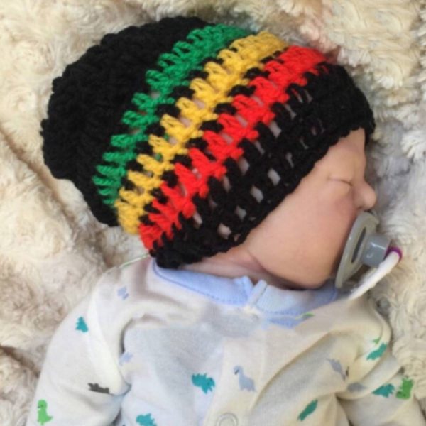 Halloween Jamaica Reggae Children Woolen Cap Handmade Knitted Rainbow Striped Festival Funny Wear - Image 9