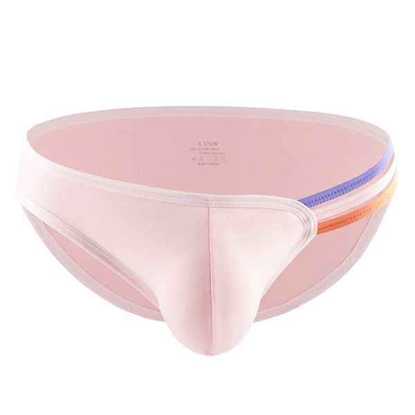 Men's T-shape Rainbow Cotton Breathable Sexy High Elastic Briefs U Bag - Image 7