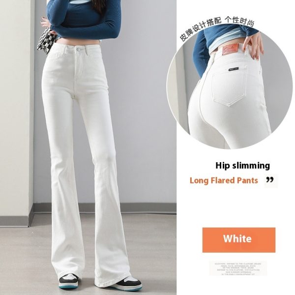 Weila Fleece Padded Jeans Female High Waist Flared Pants - Image 7