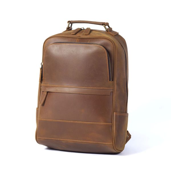 New Retro Crazy Horse Leather Men's Leather Backpack - Image 5