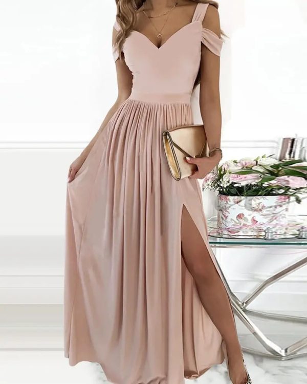 Long Floor Length Elegant Greek Style Pleated Dress - Image 8