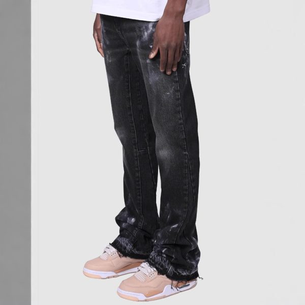 Men's Fashion Stretch Embroidery Straight-leg Denim Straight-leg Pants - Image 4