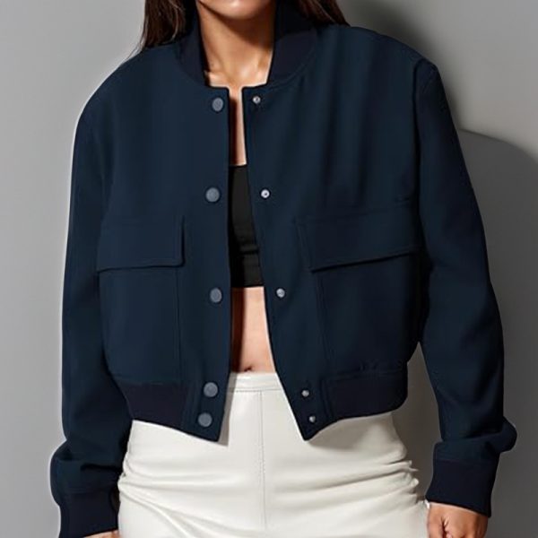 Stand Collar Large Pocket Women's Jacket Coat - Image 6