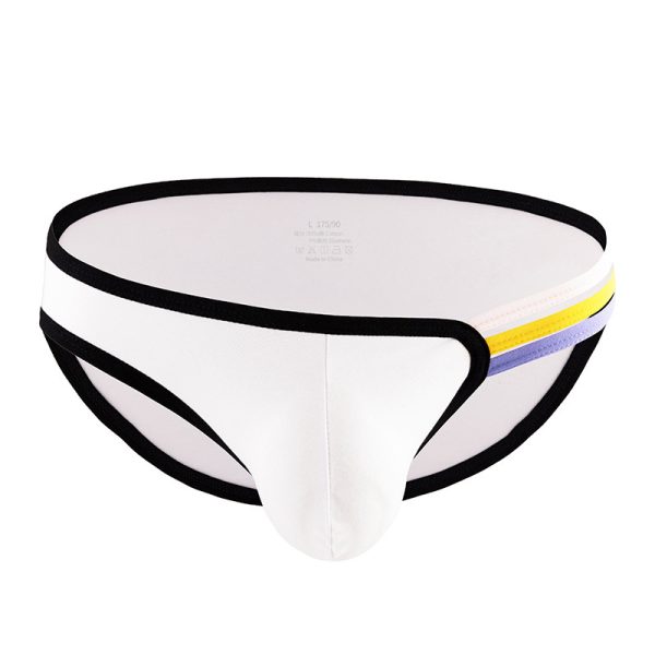 Men's T-shape Rainbow Cotton Breathable Sexy High Elastic Briefs U Bag - Image 8