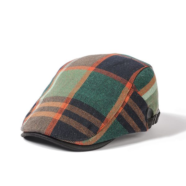 Retro Artistic Cotton Plaid Hat