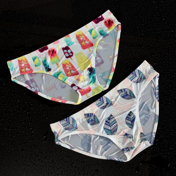 Briefs Printed Ice Silk Underwear Breathable Refreshing Thin Panties - Image 3