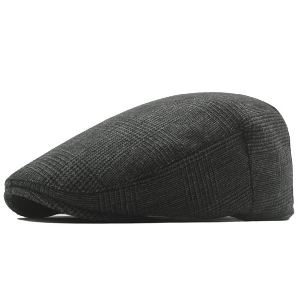 Winter Tweed Flat Cap Men's Newsboy Cap Baby British Retro Beret - Image 9