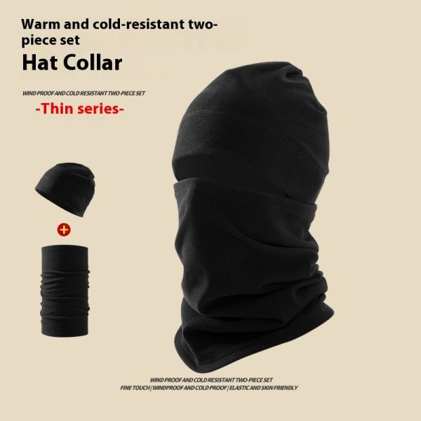 Dralon Hat Men's Winter Wind Mask Hat Neckerchief Cover Two-piece Set Cycling Bag Headgear Ear Protection - Image 6