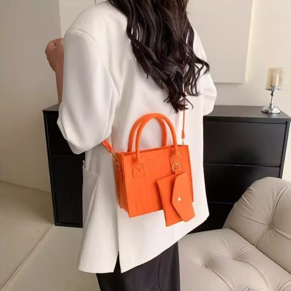 Simple Small Handbag Women's Fashion Felt One Shoulder Combination Bags