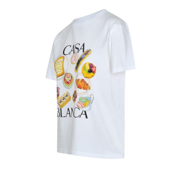 Afternoon Tea Hamburger Printed Loose All-match Short Sleeve Fashion Brand T-shirt - Image 3