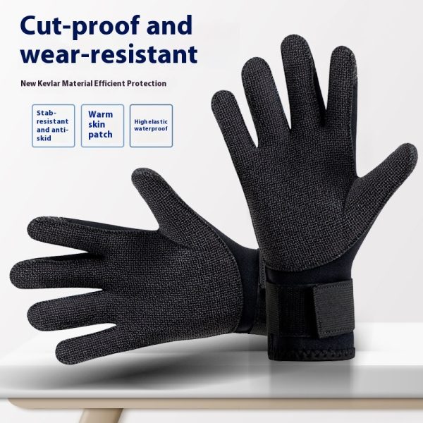 35MM Diving Mittens Wear-resistant Kevlar Titanium Coating Cold-proof Warm Non-slip Water Puncture-proof