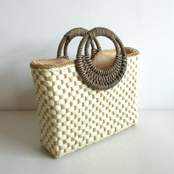 Small Round Cake Hand Carrying Straw Bag - Image 3