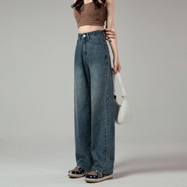 High Waist Retro Straight Jeans For Women Autumn - Image 4