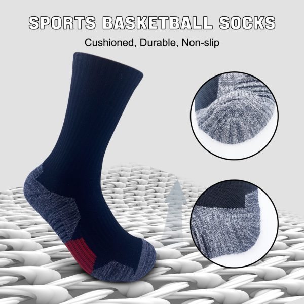 Unisex 8 Pairs Of Sports Socks, Basketball Socks - Durable, Breathable And Comfortable, Towel Sole Shock Absorption - Image 5