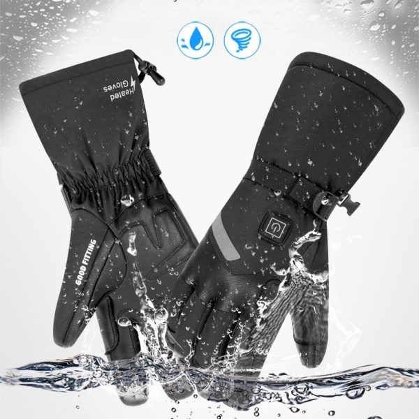 Sheepskin Electric Heating Gloves Motorcycle Thermal Smart Touch Screen Outdoor Skiing