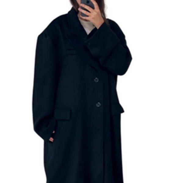 Nerazzurri Winter Men's Overcoat Coat Long Below The Knee Wool