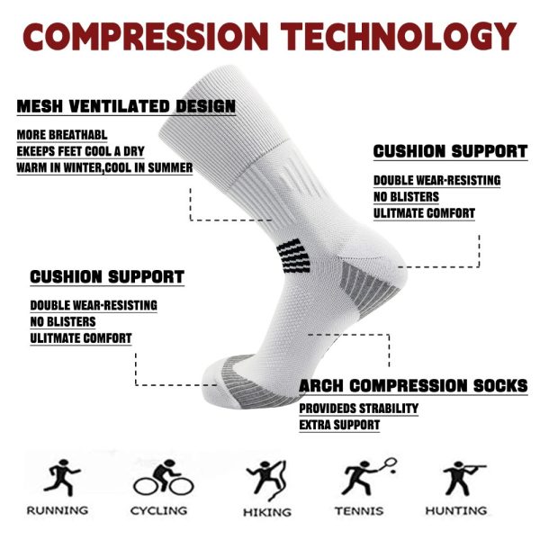 Three Pairs Of Mixed-color Compression Sports Socks It Has Elastic Strength To Cushion And Absorb Sweat, And Has Good Wrapping, Which Is Suitable For Outdoor Wear In All Seasons - Image 9