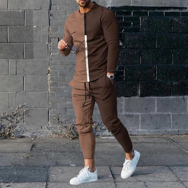 Men's 3D Digital Printing Loose Casual Long Sleeves Trousers Suit - Image 7