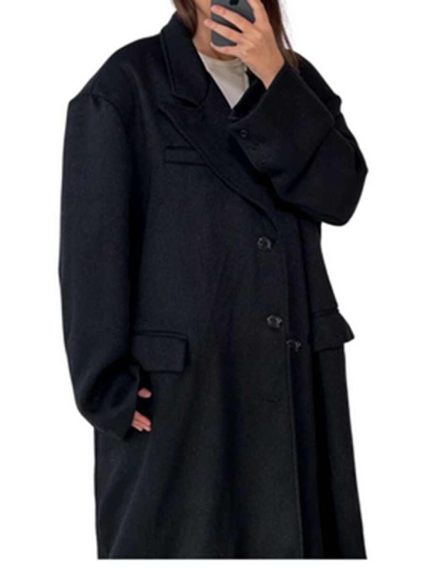 Nerazzurri Winter Men's Overcoat Coat Long Below The Knee Wool - Image 2