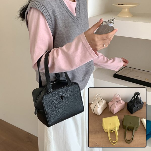 Small Square Shoulder Bag Women Simple Frosted Handbag