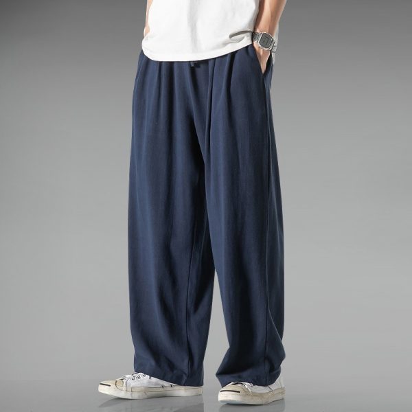 Lightweight Breathable Summer Plus Size Loose Straight Wide Leg Cotton And Linen Casual Pants - Image 10