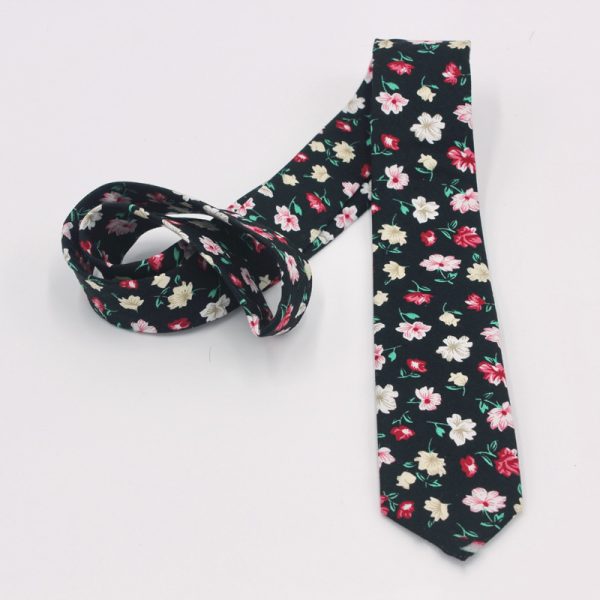 Men's Suit Printed Cotton Pocket Handkerchief With Floral Patterns, Fashionable And Casual Printed Tie - Image 2