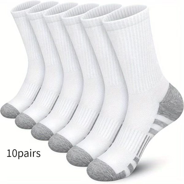 Color Matching Athletic Socks Plus Size Basketball Mid Tube Cotton Breathable - Image 4