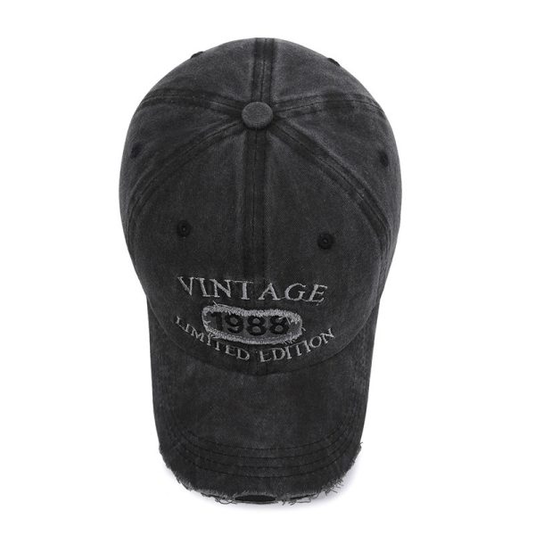 American Retro Soft Top Make Old Ripped Letter Embroidered Baseball Cap - Image 3