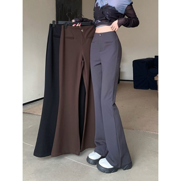 High Waist Slim Fit Women's Spring Versatile Slimming And Straight Casual Pants - Image 2