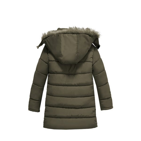 Boys Large Fur Collar Padded Warm Cotton Jacket - Image 10