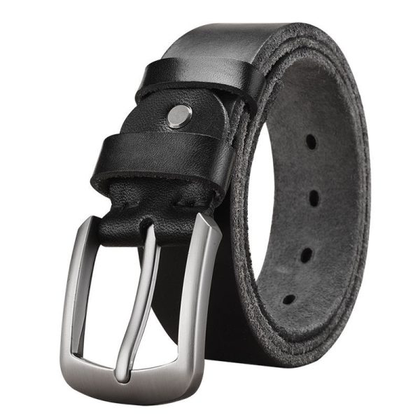 Men's Leather Belt Leather Pin Buckle - Image 4